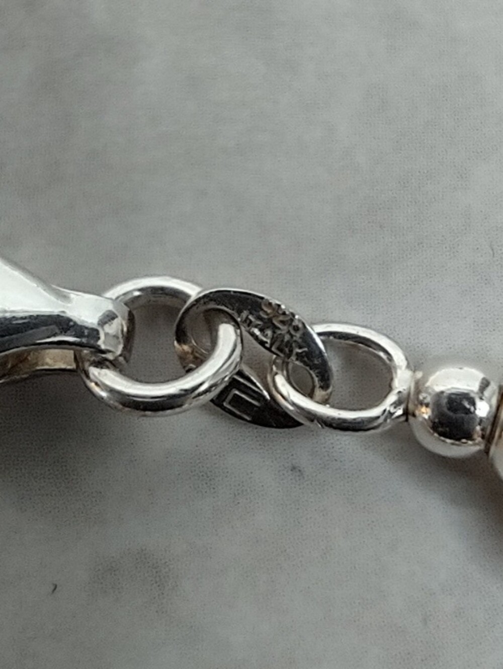 Sterling Silver Graduated Ribbed Bead Necklace - Picture 8 of 8